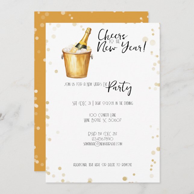 Das Party des Neujahrs Feiertagskarte (Vorne/Hinten)