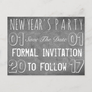 Das Party des Neujahrs Save the Date Halbpension Ankündigungspostkarte