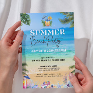 Das Party des tropischen Sommers Beach ist sehr fa Einladung