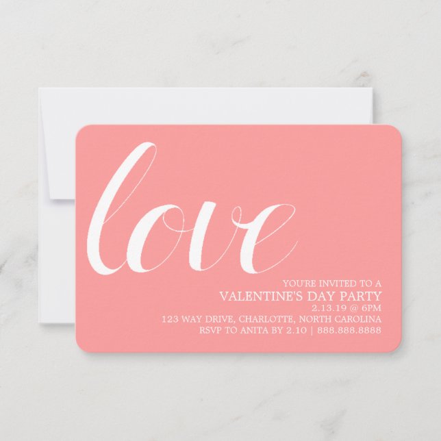 Das Party des Valentines laden | Mod-Stift-Liebe Einladung (Vorderseite)