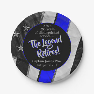 Das Party für das Polizeirezept der Legend Retires Pappteller