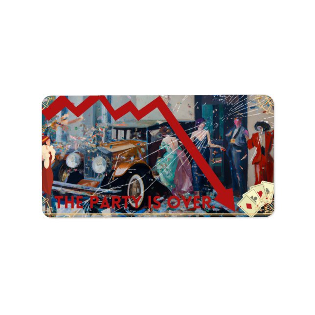 Das Party ist vorbei. Adressaufkleber (Vorne)