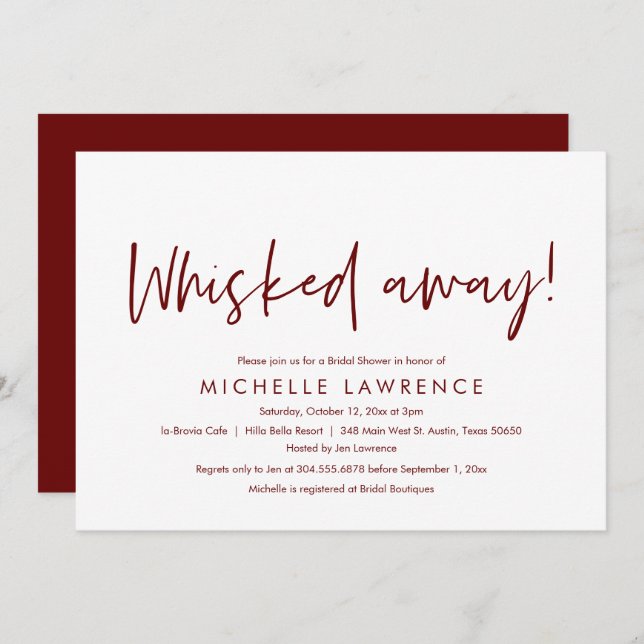 Das Party mit Brautparty ist abwechslungsreich und Einladung (Vorne/Hinten)