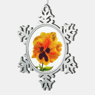 'Das Party Pansy' auf einem Zinnschmuck (II) Schneeflocken Zinn-Ornament
