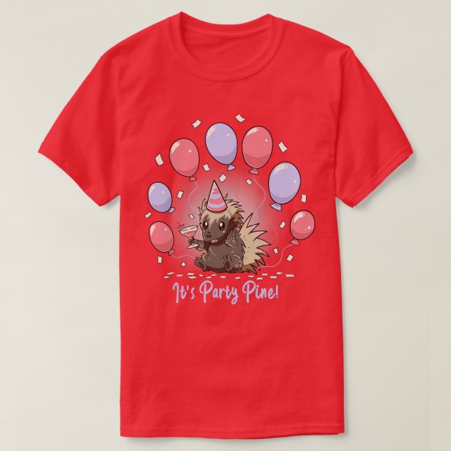 Das Party Pine Porcupine T-Shirt (Design vorne)