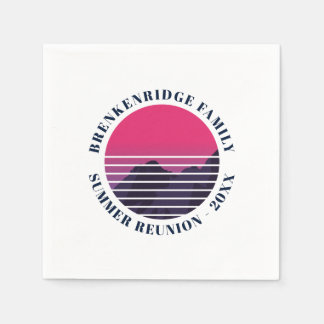 Das Party Retro Sunset Mountains Family Paper Serviette
