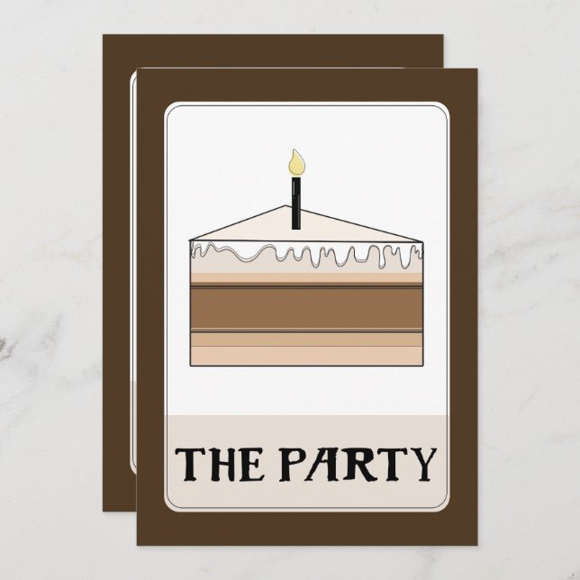 Das PARTY Tarot Style Birthday Cake Slice Party Einladung (Vorne/Hinten)