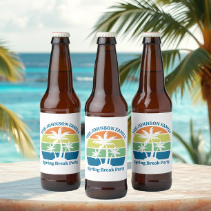 Das Party "Tropical Island Palm Trees" Bierflaschenetikett