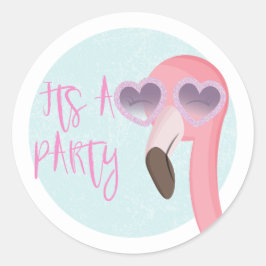 Das Party | Tropischer Flamingo-Umschlag Aufkleber