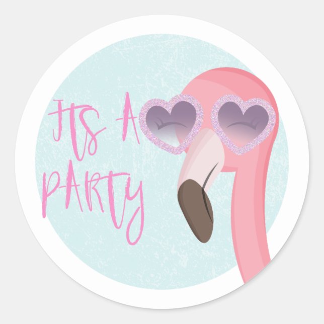 Das Party | Tropischer Flamingo-Umschlag Aufkleber (Vorderseite)