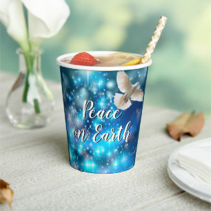 Das passende Blue Dove Peace Weihnachten Pappbecher