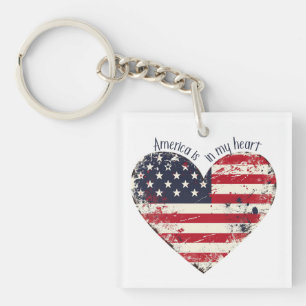Das patriotische Amerika ist in meinem Herzen Schlüsselanhänger