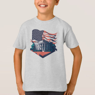 Das Patriotische Weiße Haus, Retro-Kinder T-Shirt