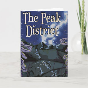 Das Peak-District-Vintage-Eisenbahn-Reiseposter Feiertagskarte