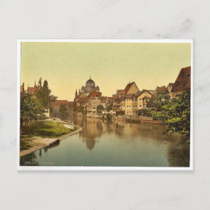 Das Pegnitz-Ufer und die Synagoge, Nürnberg, Bayer Postkarte