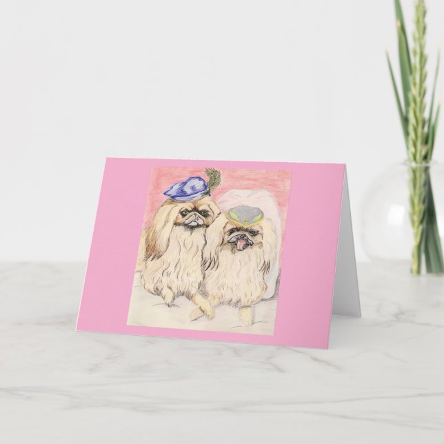 Das Pekingese-Paar Karte (Vorderseite)