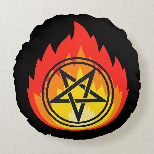 Das Pentagramm Rundes Kissen (Vorderseite)