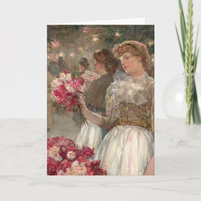 Das Peony Girl | Childe Hassam Karte (Vorderseite)