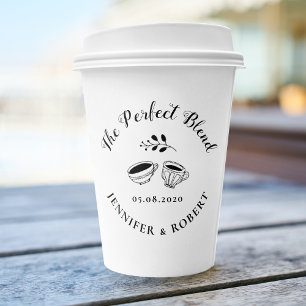 Das perfekte Blend Monogram Wedding Paper Cup Set Pappbecher