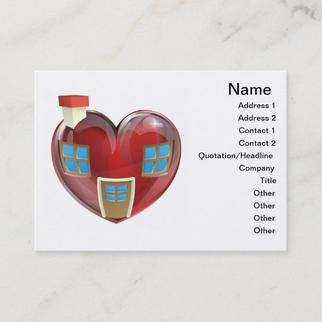 Das perfekte Hauskonzept Visitenkarte (Vorderseite)