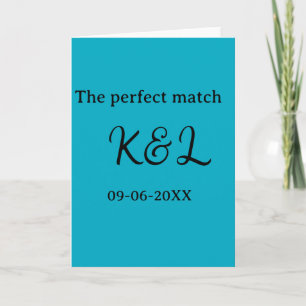 Das perfekte Match-Paar Name Buchstabe Datum Blau Karte