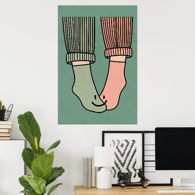 Das perfekte Match-Paarposter Glückliche Füße Wand Poster (Heimbüro)