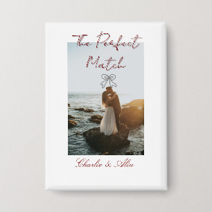 Das perfekte Paar Hochzeitspaar Foto retro mauve Button
