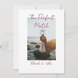 Das perfekte Paar Hochzeitspaar Foto retro mauve Einladung