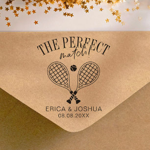 Das perfekte Spiel Save the Date Wedding Tennis Permastempel