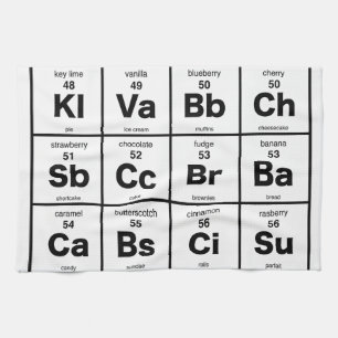 Das Periodensystem der Nachtische Handtuch