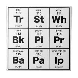 Das Periodensystem des Bieres Fliese