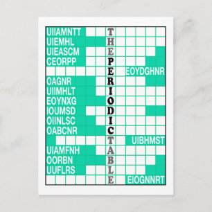 Das Periodische Tabellenwort-Scramble Postkarte