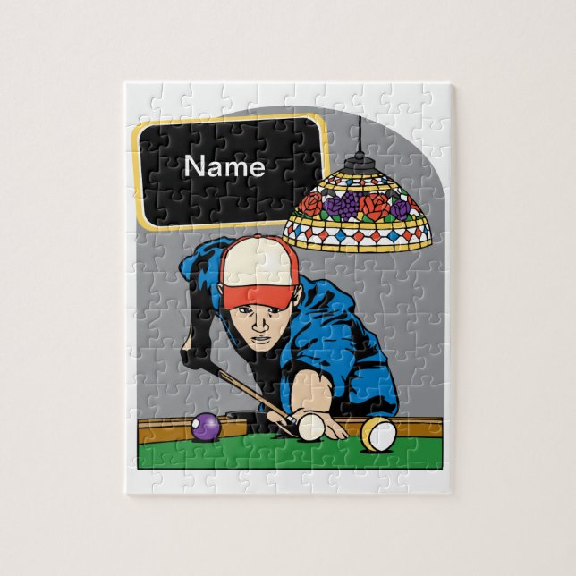 Das personalisierte Billard der Männer Puzzle (Vertikal)