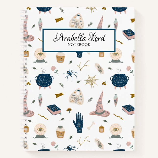 Das Personalisierte Hexen-Garten-Notebook Notizbuch (Vorderseite)