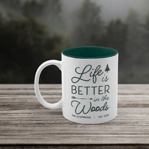 Das personalisierte Leben ist besser im Wald Zweifarbige Tasse