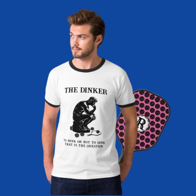 Das Personalisierte, lustige Pickleball des Dinker T-Shirt (He's the thinking man's Dinker!)