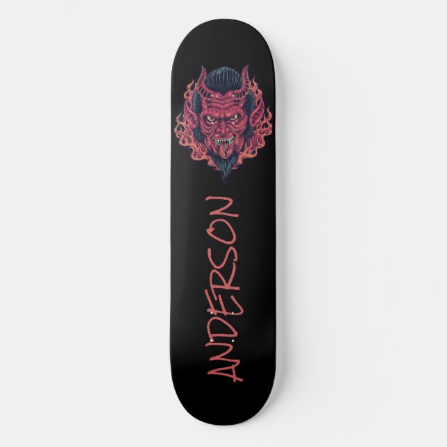 Das Personalisierte Skateboard des Red Demon Head  (Vorderseite)