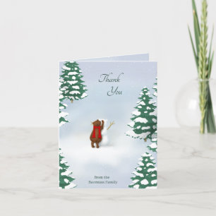 Das Personalisierte Waldgebiet des Snowbären Dankeskarte