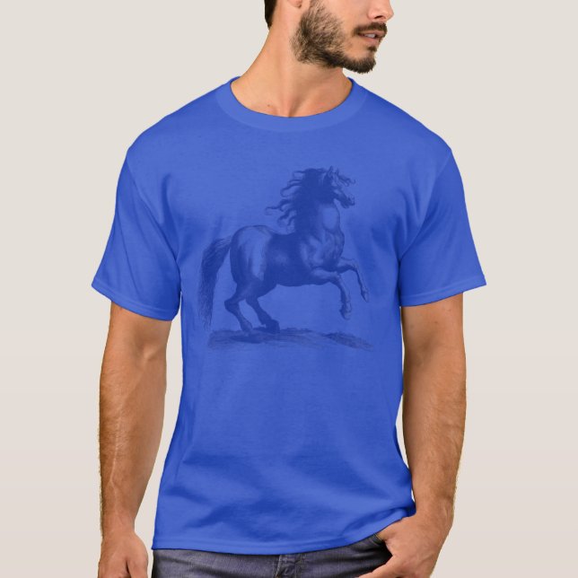 Das Pferd hebt seine Front lustig auf T-Shirt (Vorderseite)