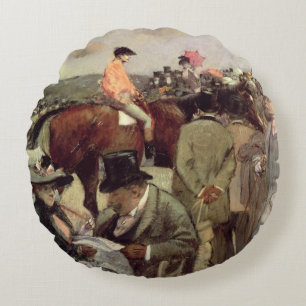 Das Pferderennen, c.1890 Rundes Kissen