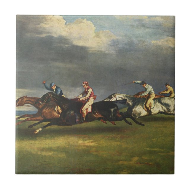 Das Pferderennen der Epsom Derby Fliese (Vorderseite)