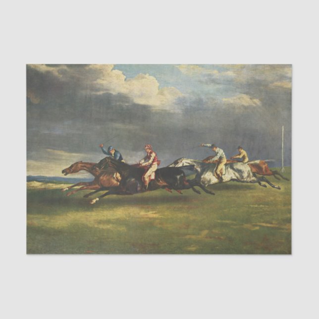 Das Pferderennen der Epsom Derby Seidenpapier (Vorderseite)