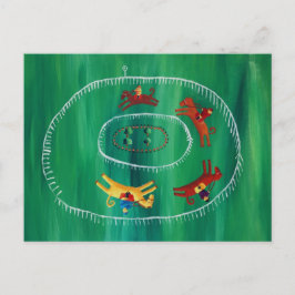 Das Pferderennen zeitgenössische Kunst-Akrylenmale Postkarte