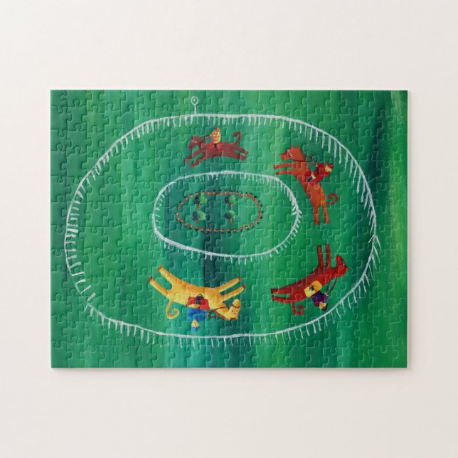 Das Pferderennen zeitgenössische Kunst-Akrylenmale Puzzle (Horizontal)
