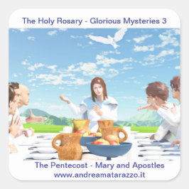 Das Pfingsten (Maria mit den Aposteln) Quadratischer Aufkleber