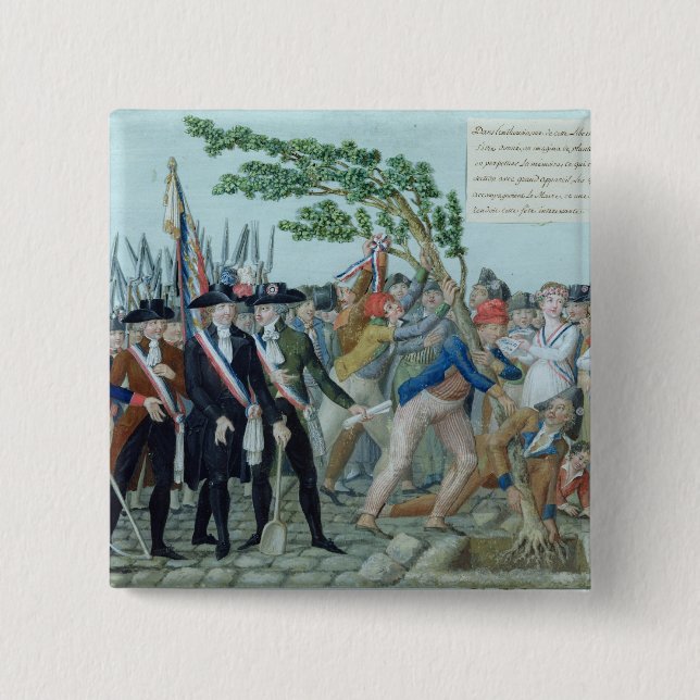 Das Pflanzen eines Baums der Freiheit, c.1789 Button (Vorderseite)