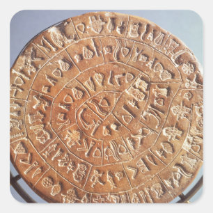 Das Phaistos Disc, mit unbekannter Bedeutung Quadratischer Aufkleber