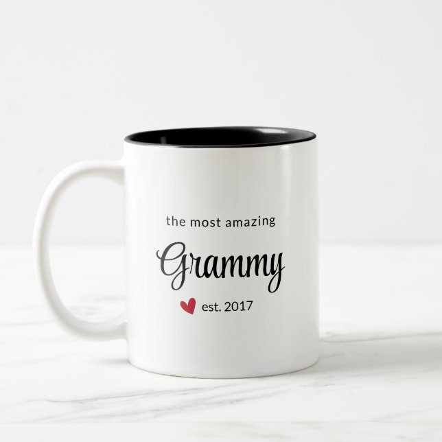 Das Phantastischste Grammy Est Date Foto Geschenk Zweifarbige Tasse (Links)