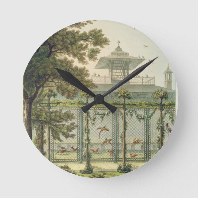 Das Pheasantry, graviert von Joseph Constantine Runde Wanduhr (Vorderseite)
