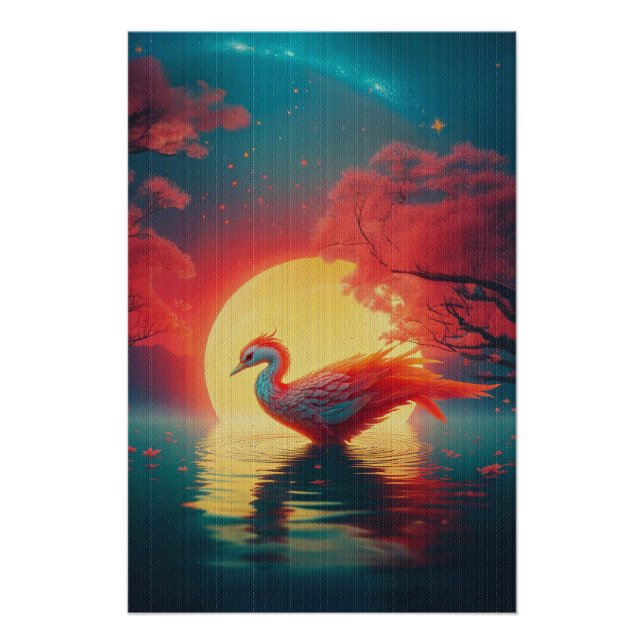 Das Phoenix-Aufladen in einem glänzenden Mondlicht Poster (Vorderseite)